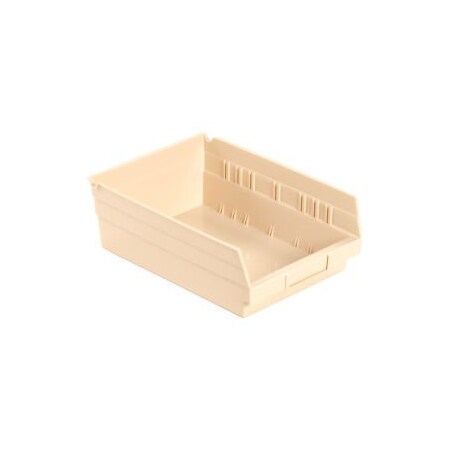 Quantum Storage Systems Nesting Storage Shelf Bin, Beige, 12 PK QSB107IV